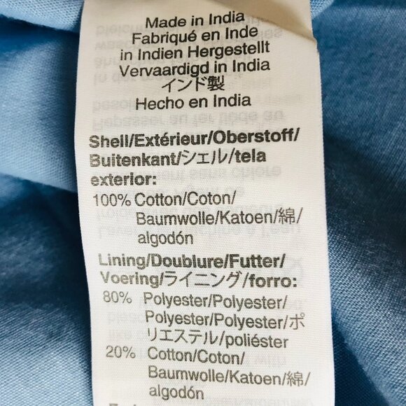 J. By J.Crew Floral Eyelet Shirt Dress Button Front Size 10 Blue 100% Cotton - Picture 13 of 16